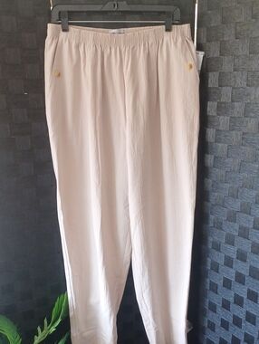 Cabin Creek Cream Elastic-Waist Men's Pants